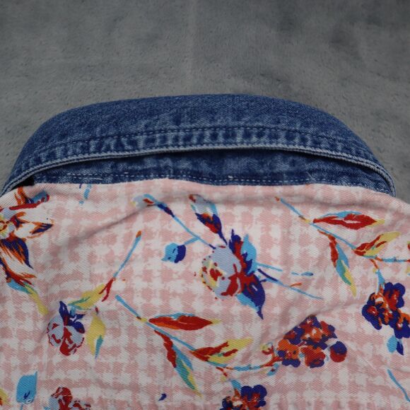 Red Rover Shirt Womens 10 Pink Floral Sleeveless Button Up Collared Top - Picture 14 of 16